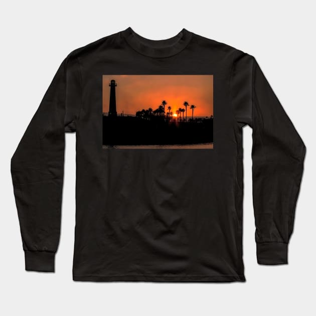 Lighthouse Sunset Long Sleeve T-Shirt by Memories4you
